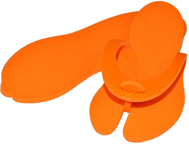 Tong jetable enfant orange x1